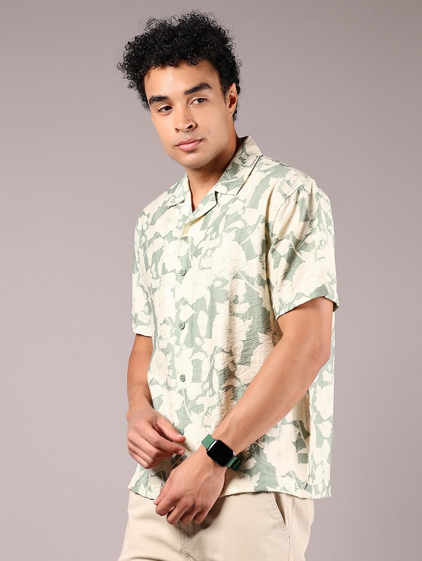 men printed cuban collaerd short sleeve shirt - 21874088 - Standard Image - 2