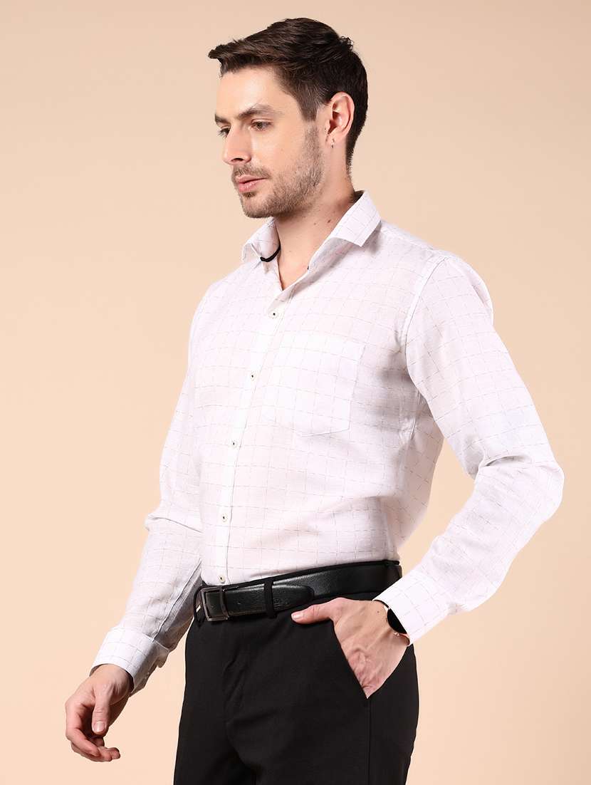 men checkered long sleeve regular fit formal shirt - 21874095 - Standard Image - 2