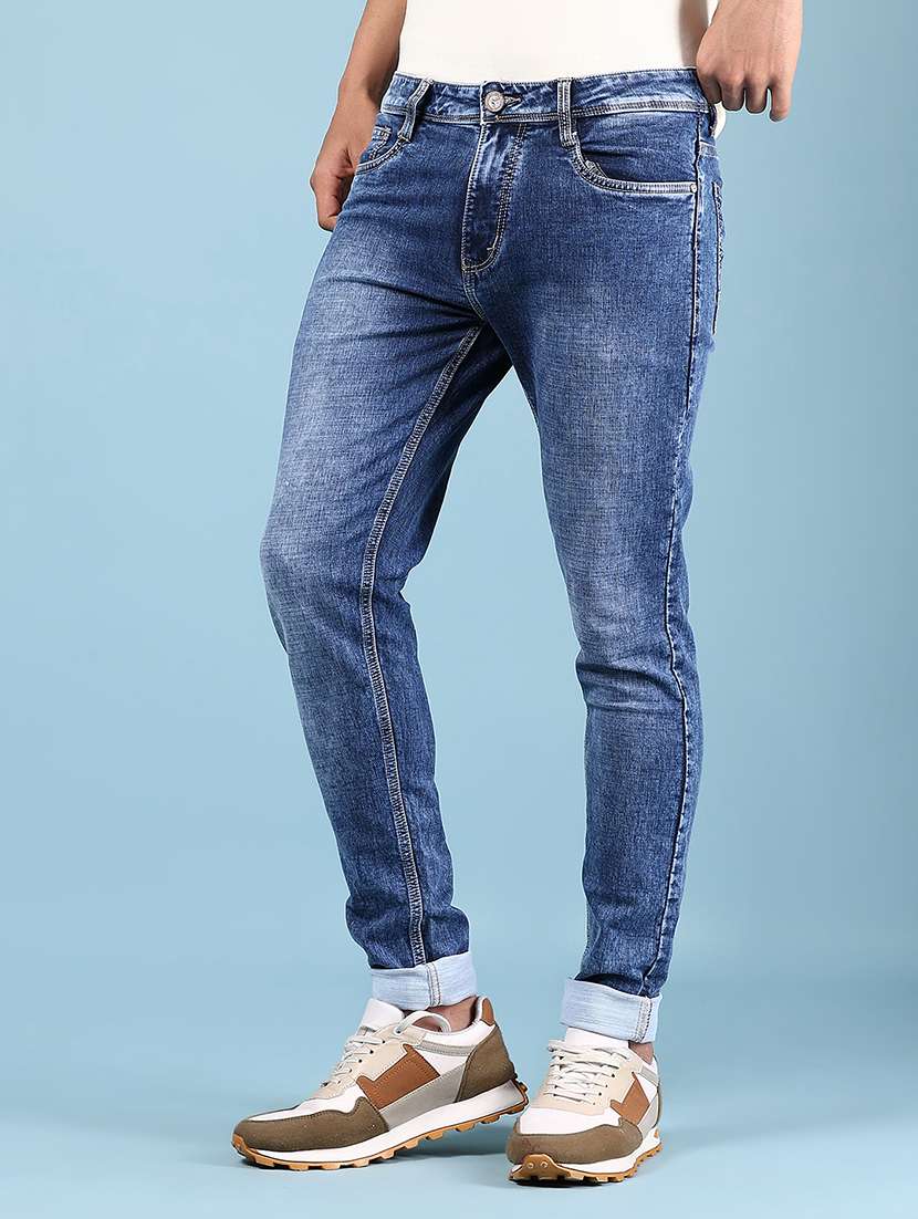 men washed mid rise full length jeans - 21874119 - Standard Image - 2