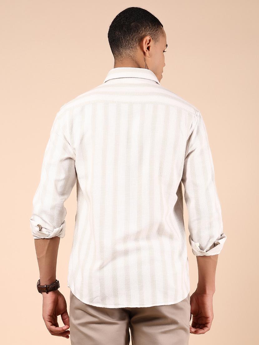 men striped long sleeve regular fit casual shirt - 21874185 - Standard Image - 2