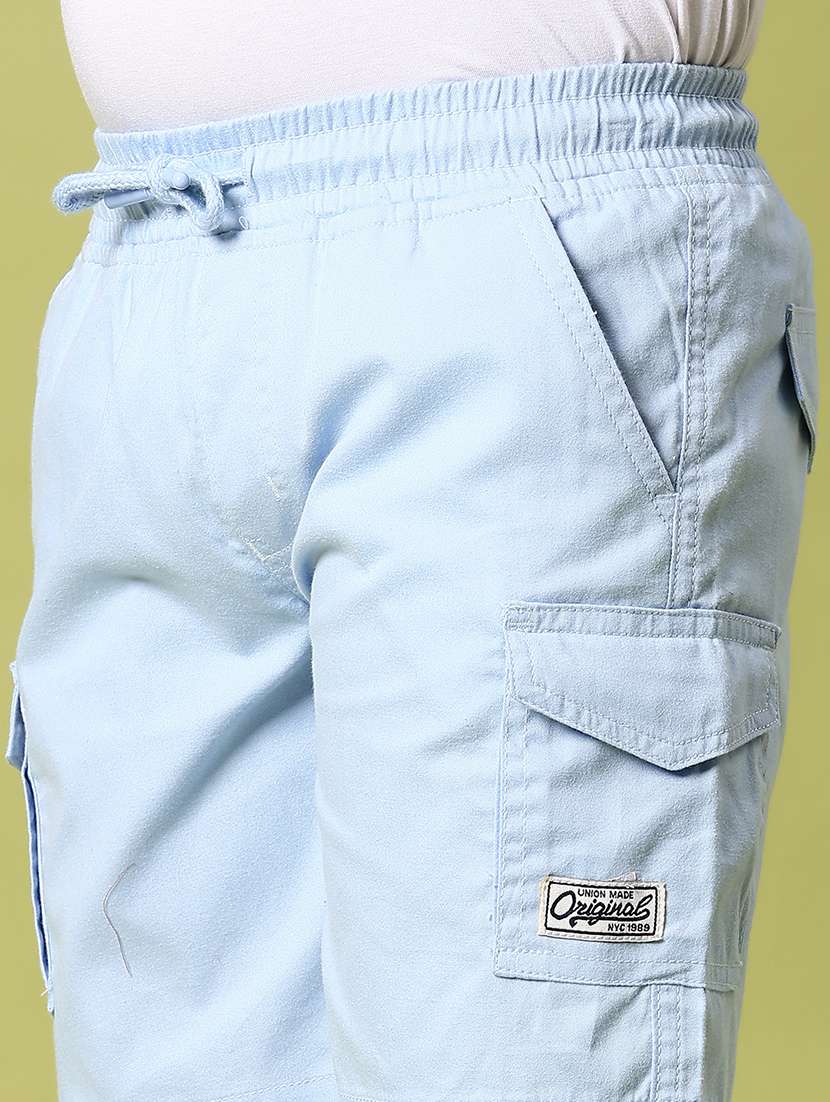 boys solid mid rise regular fit cargo shorts  - 21874197 -  Standard Image - 2
