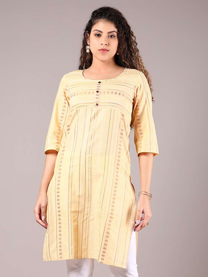 women three quarter sleeve straight kurta - 21874205 - Zoom Image - 0