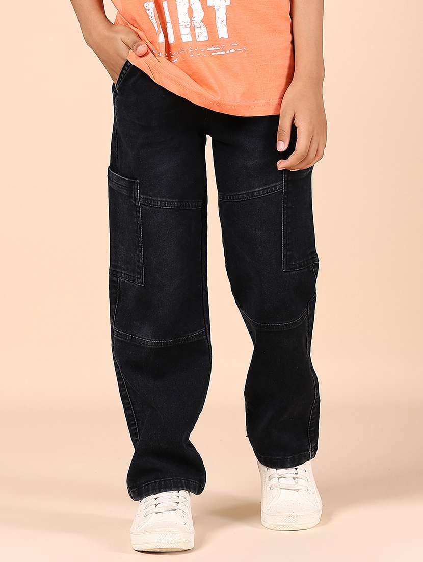 boys solid mid rise relaxed fit jean