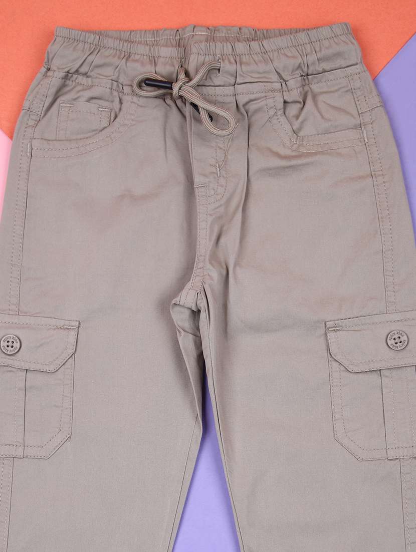 boys solid mid rise cargo - 21874213 -  Standard Image - 2