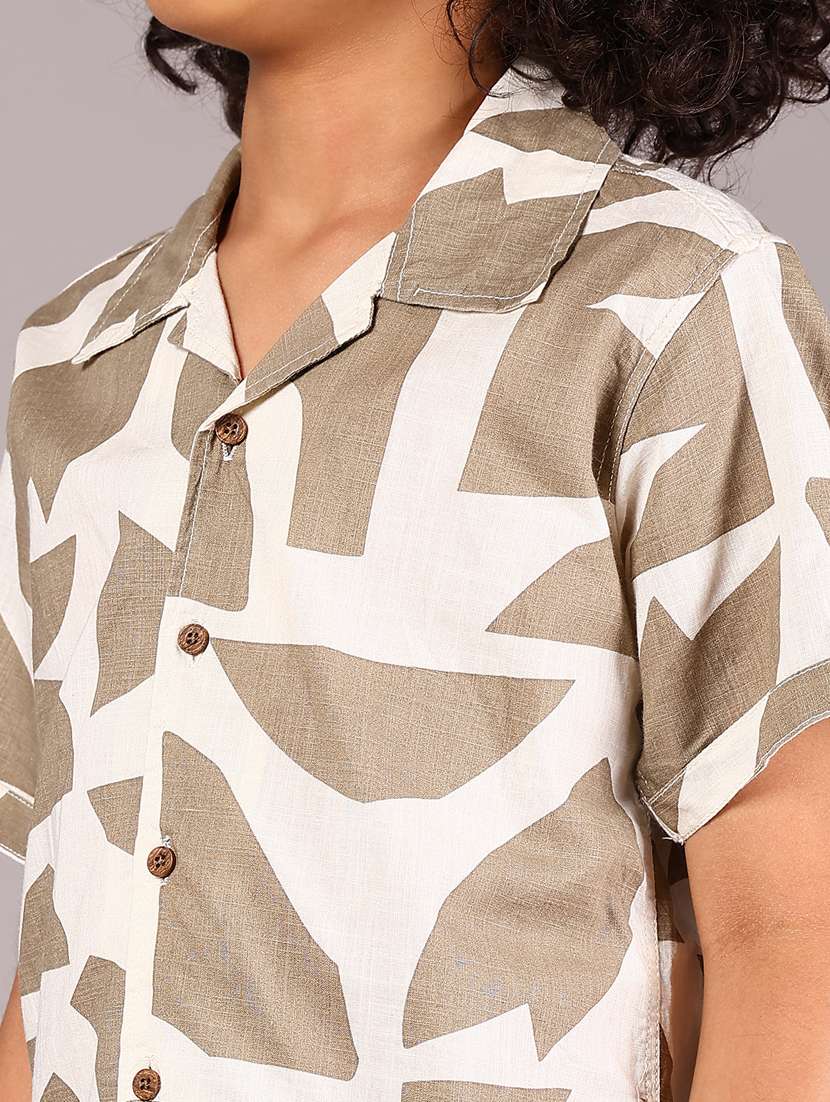 Boys Printed Short Sleeve Casual Shirt