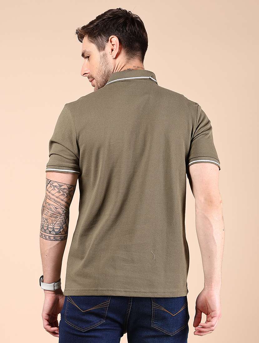 olive polyester chest print tshirt - 21874317 -  Standard Image - 2