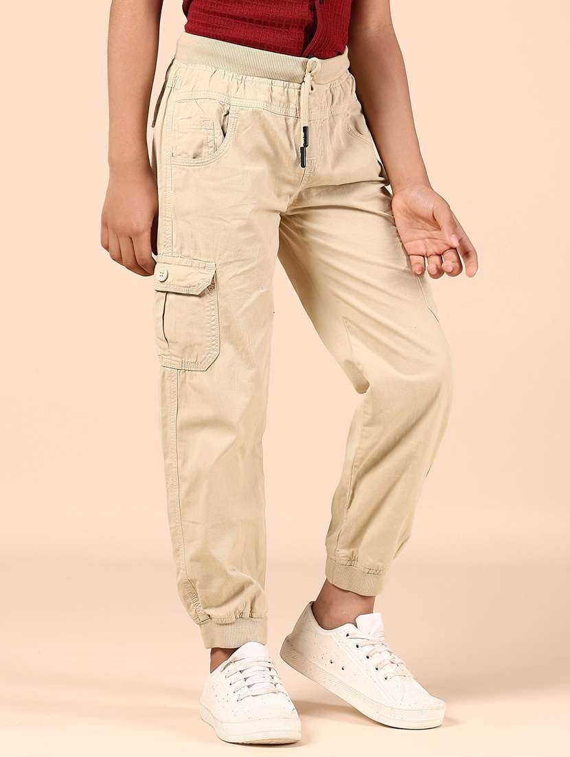 boys solid mid rise cargo - 21874323 -  Standard Image - 2