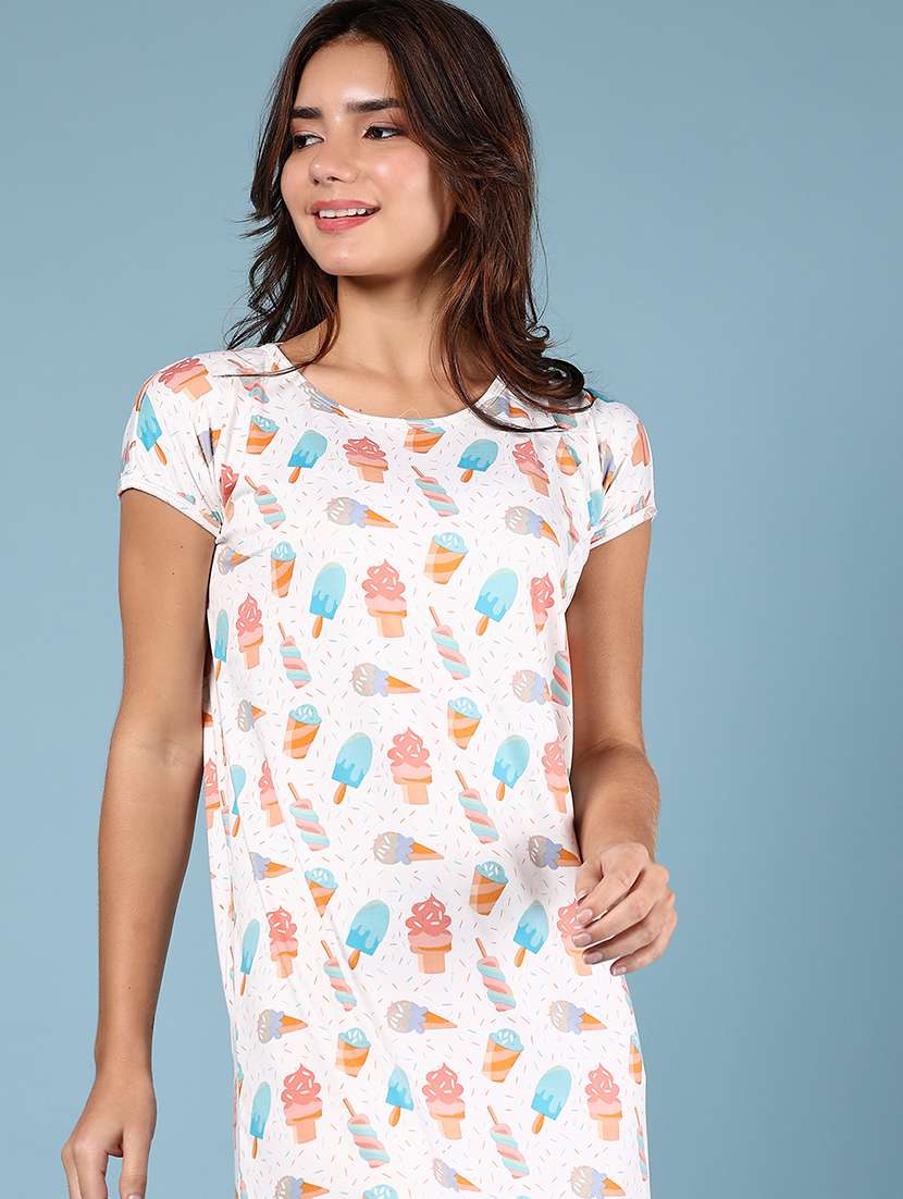 women printed short sleeves sleepshirt - 21874341 -  Standard Image - 2