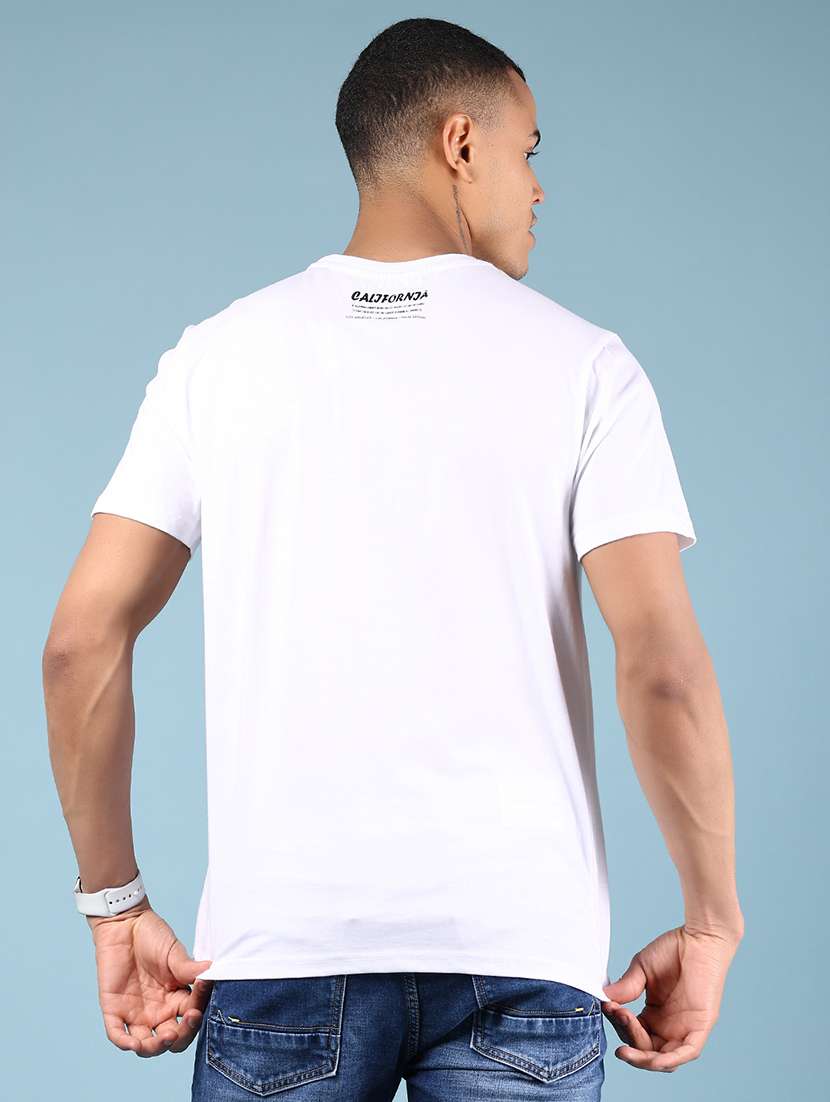 men front print round neck regular fit t-shirt - 21874350 - Standard Image - 2