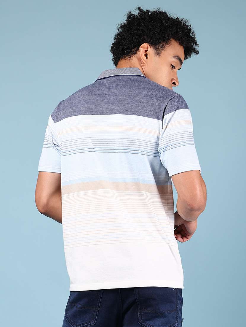 men striped short sleeve regular fit polo t-shirt - 21874383 -  Standard Image - 2