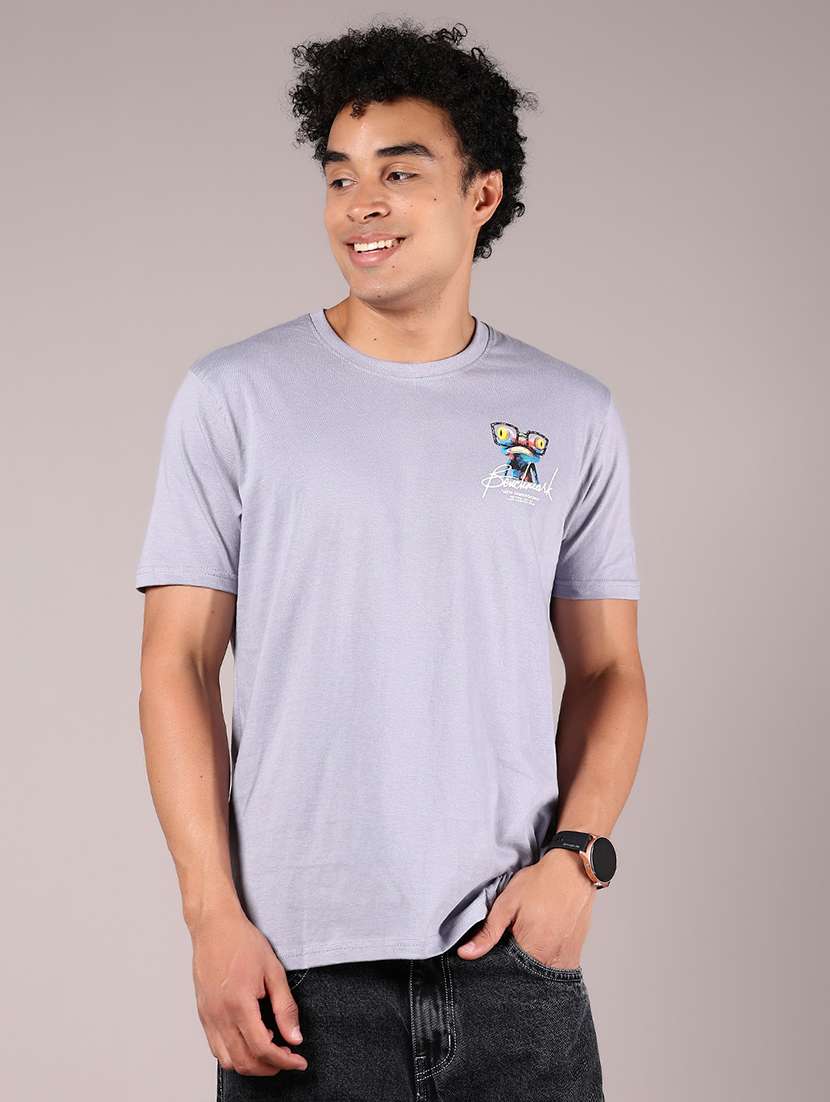 men front & back print round neck regular fit t-shirt - 21874412 - Standard Image - 2