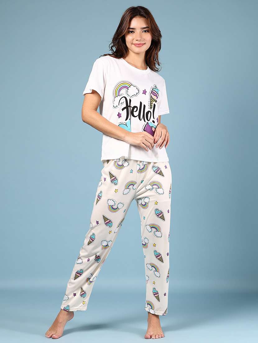 women printed nightwear pyjama set - 21874423 -  Standard Image - 2