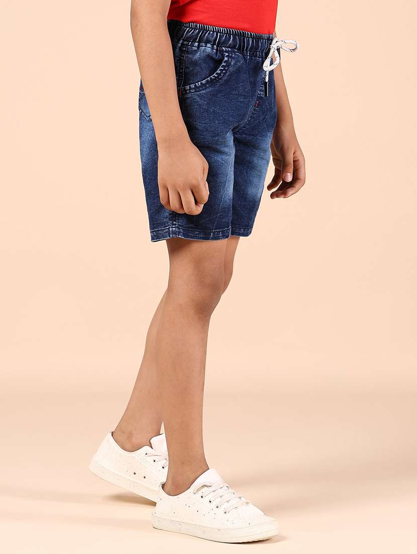 boys solid mid rise denim shorts - 21874428 -  Standard Image - 2