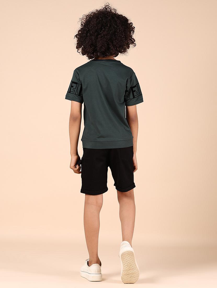 boys printed t-shirt and shorts co-ord set - 21874452 - Standard Image - 2