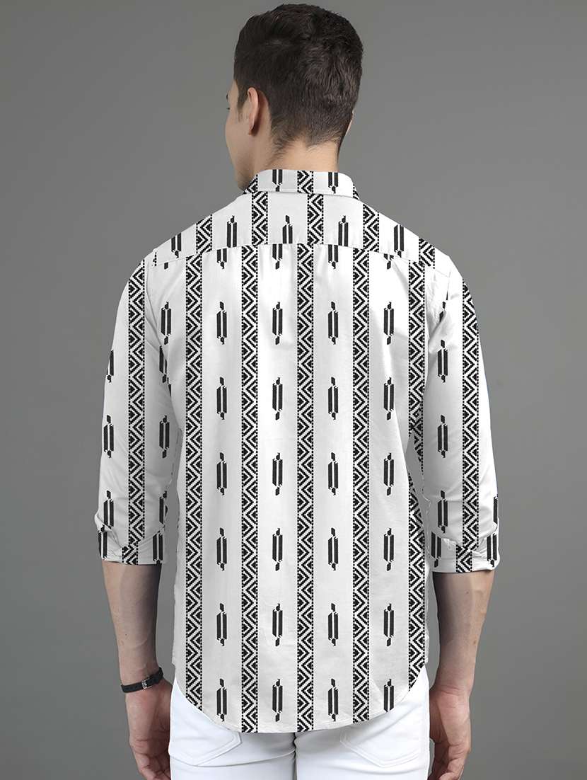 men printed collared long sleeves casual shirt - 21874526 -  Standard Image - 2