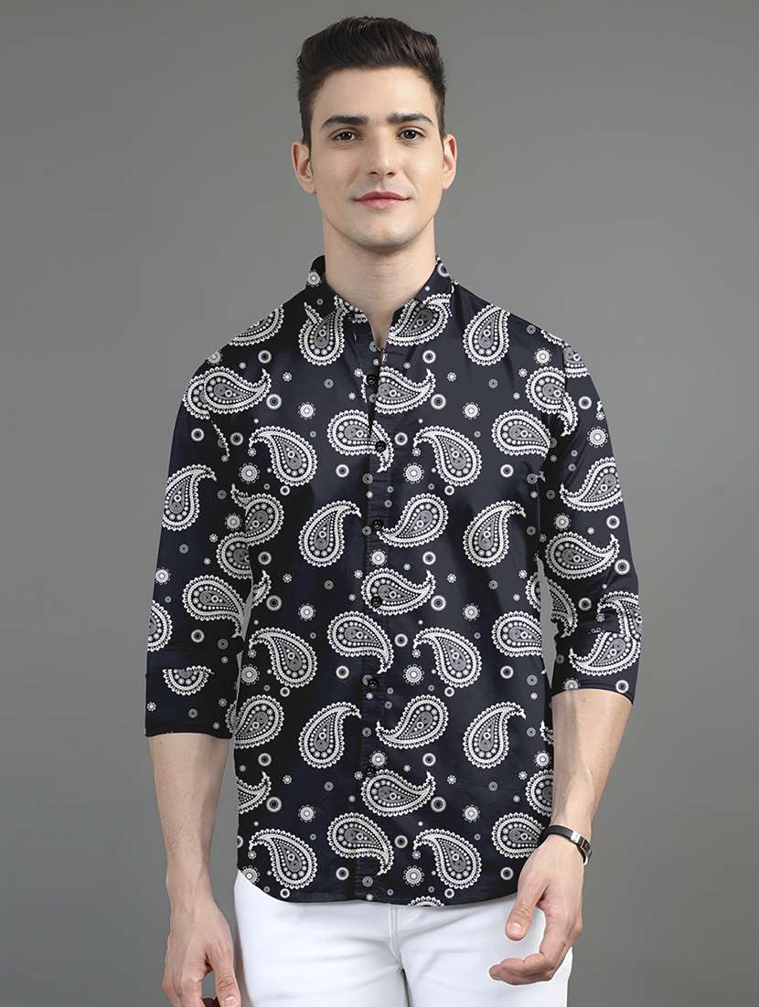 men printed collared long sleeves casual shirt - 21874529 - Zoom Image - 0