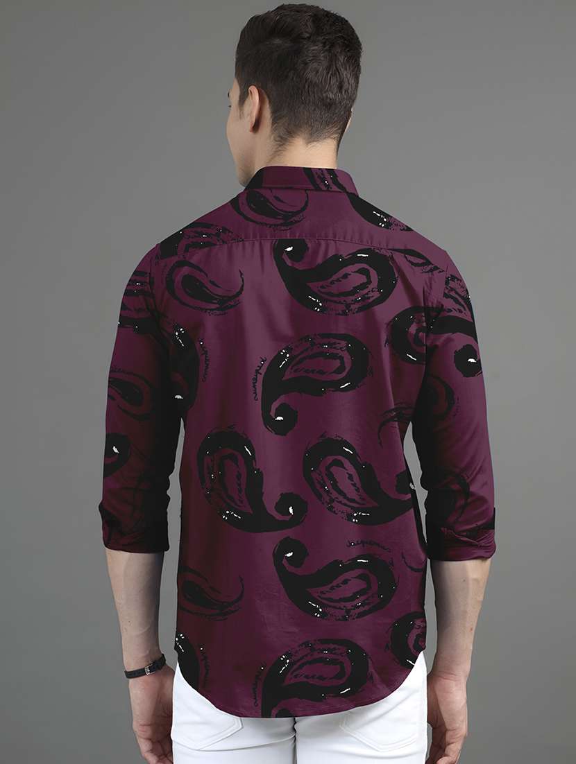 men printed long sleeves casual shirt - 21874530 - Standard Image - 2