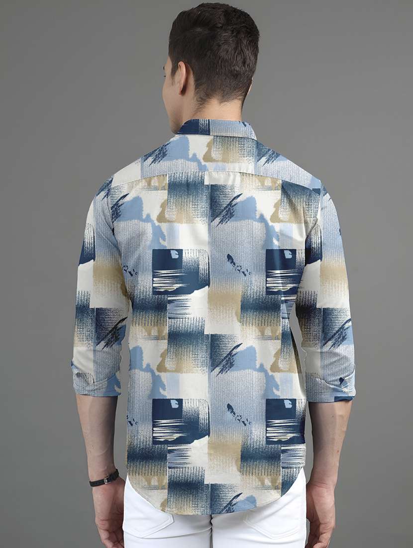 men printed long sleeves casual shirt - 21874535 -  Standard Image - 2
