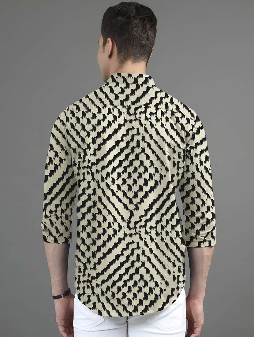men printed collared long sleeves casual shirt - 21874537 - Standard Image - 2