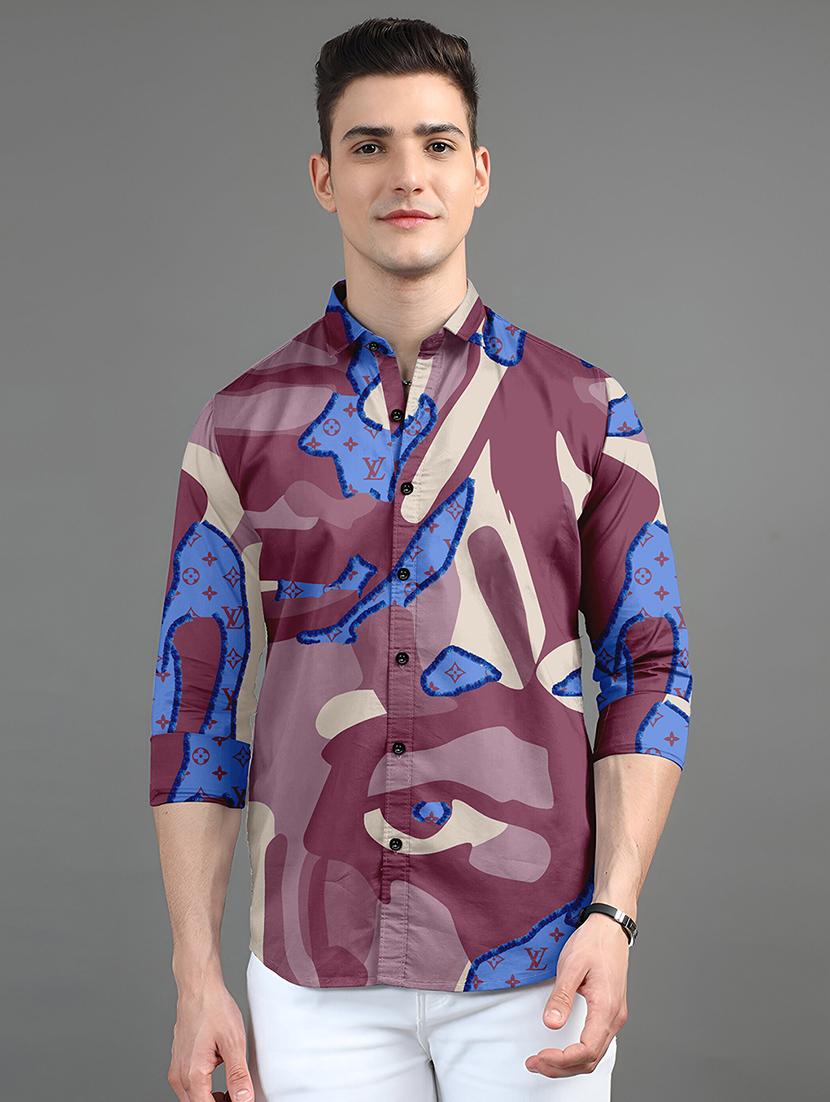 men printed long sleeves casual shirt - 21874553 -  Zoom Image - 0