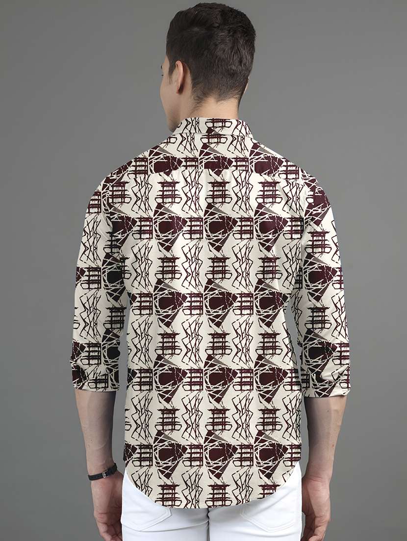 men printed long sleeves casual shirt - 21874560 - Standard Image - 2