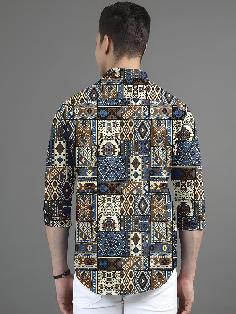 men printed short sleeve regular fit casual shirt - 21874589 - Standard Image - 2