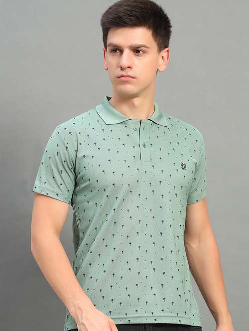 men printed short sleeve regular fit polo t-shirt - 21874744 - Standard Image - 0