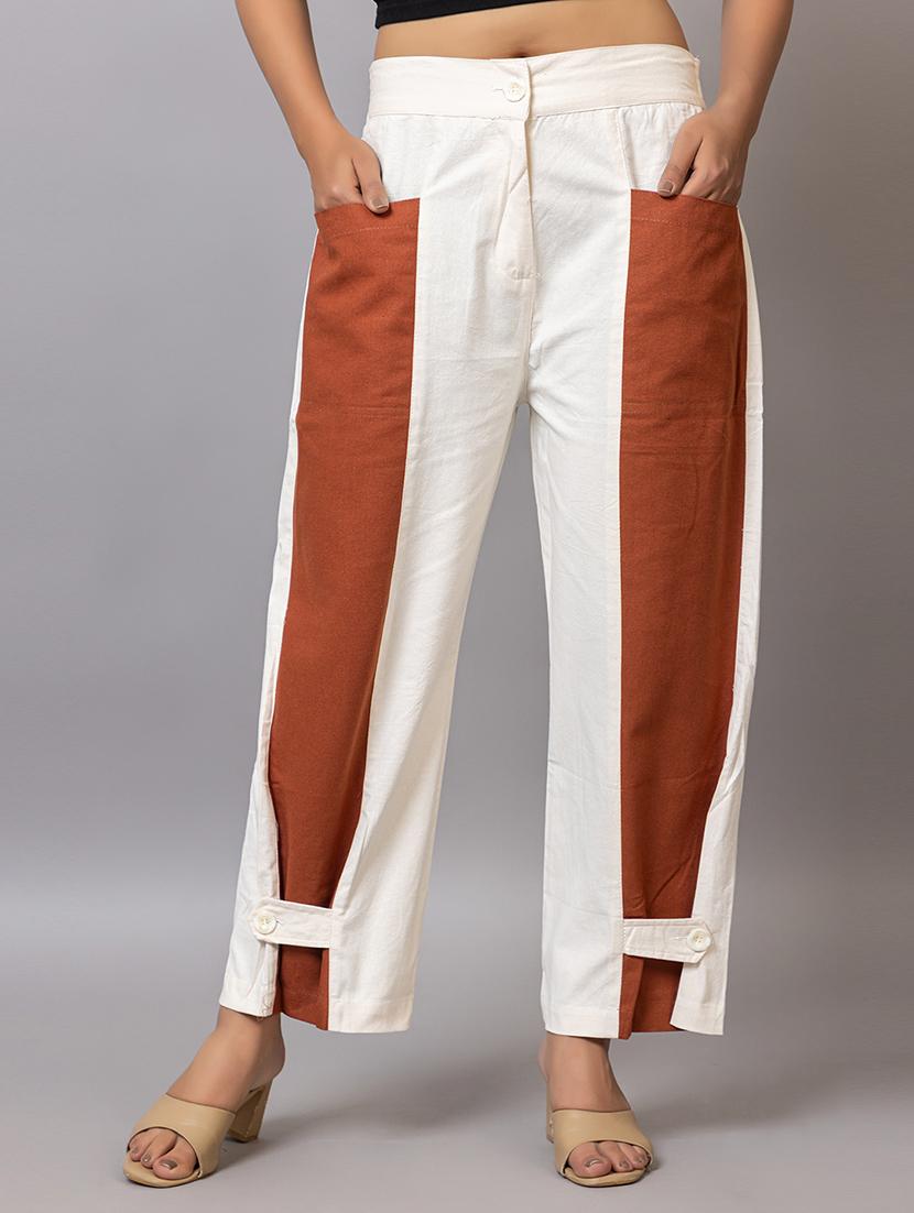 women color block mid rise full length trouser - 21874763 - Zoom Image - 0