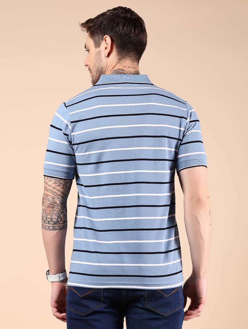 men striped short sleeve regular fit polo t-shirt - 21878615 -  Standard Image - 2