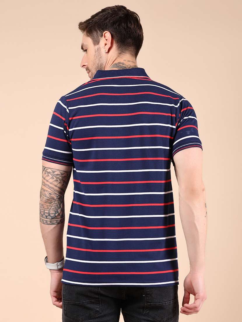 men striped short sleeve regular fit polo t-shirt - 21878799 -  Standard Image - 2