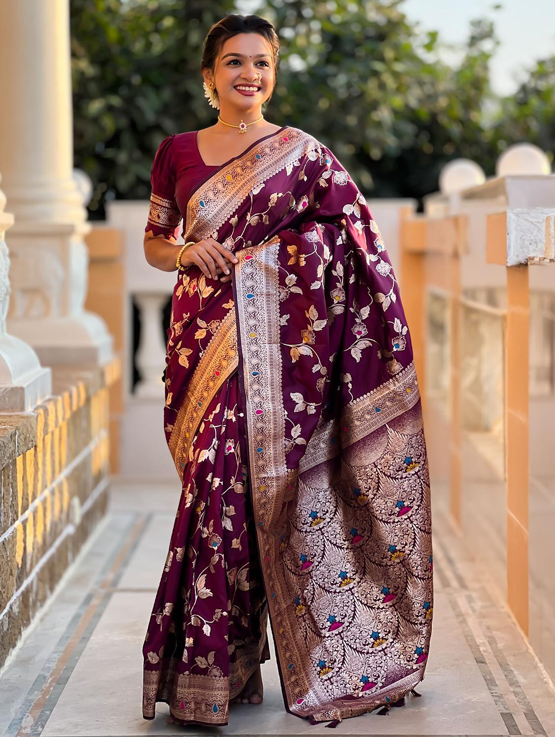 women self design banarasi saree with blouse - 21878986 -  Zoom Image - 0