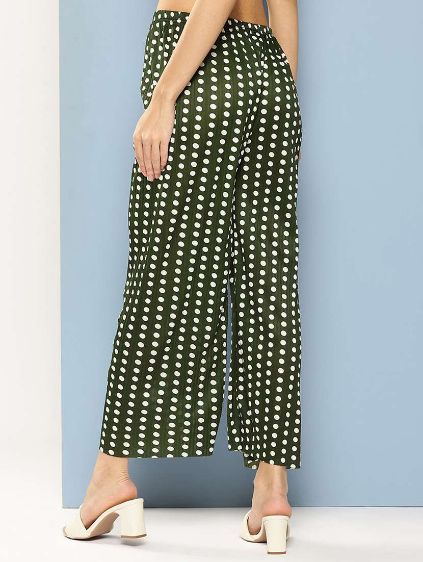 women polka doted high rise palazzo  - 21879320 -  Standard Image - 2