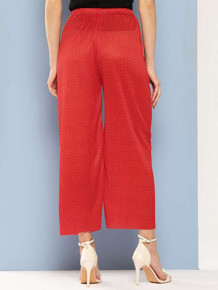 women polka doted high rise palazzo  - 21879356 -  Standard Image - 2