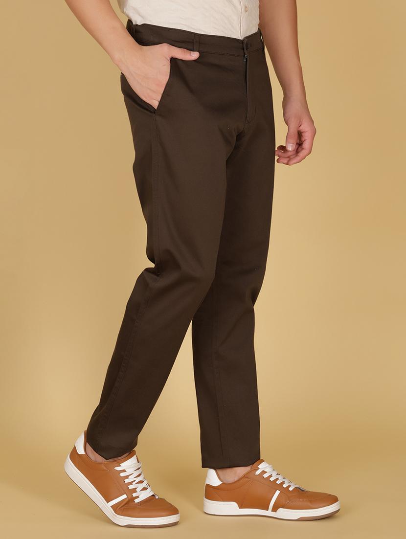 men solid mid rise straight fit chinos - 21880774 - Standard Image - 2