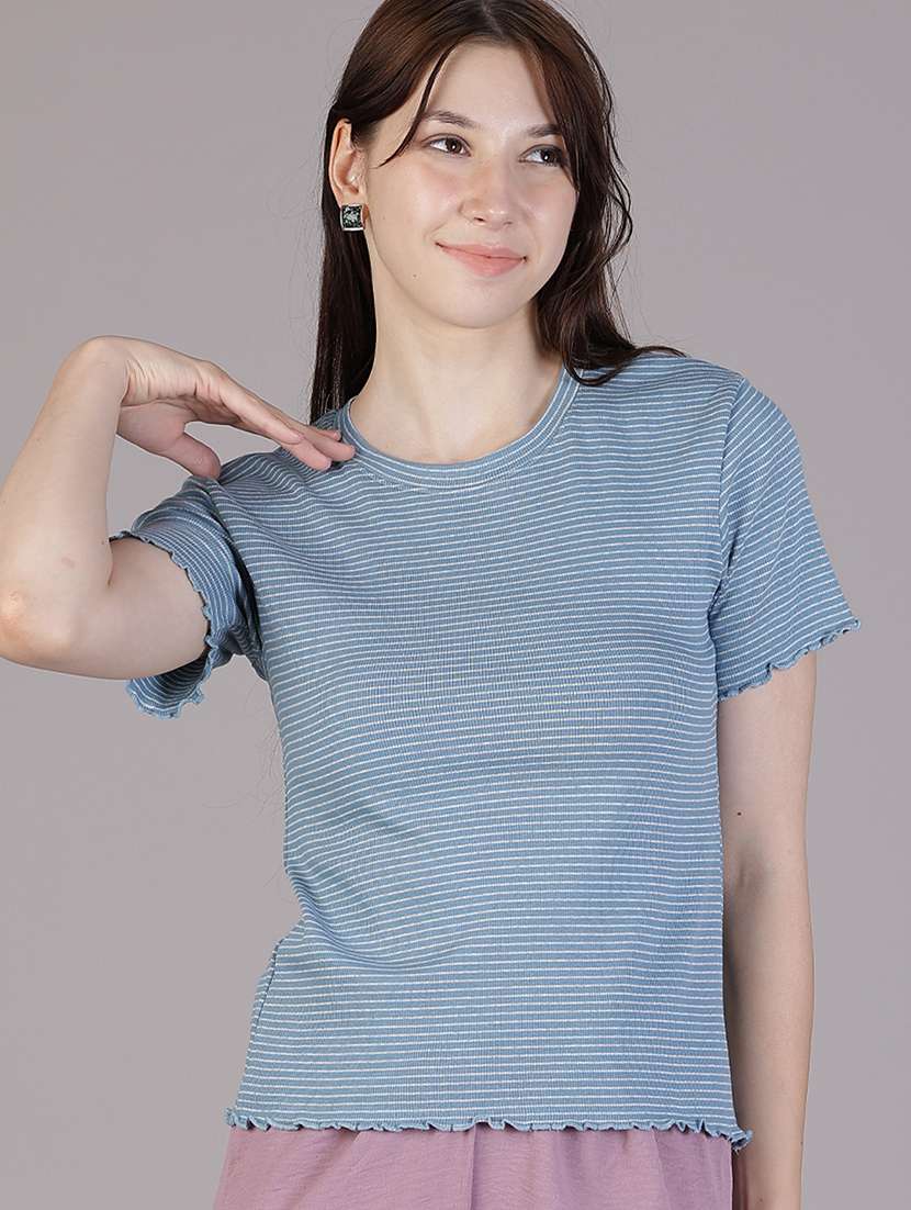 women striped short sleeve t-shirt