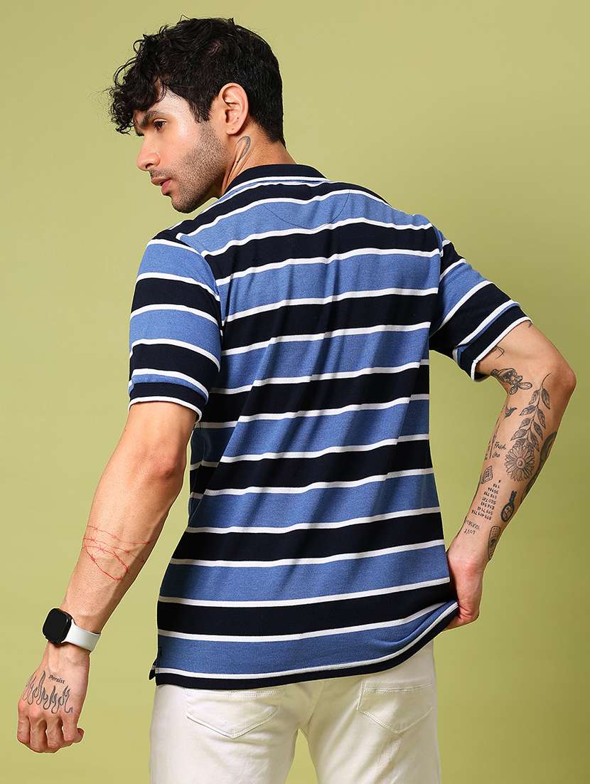 men striped short sleeve regular fit polo t-shirt - 21880820 -  Standard Image - 2