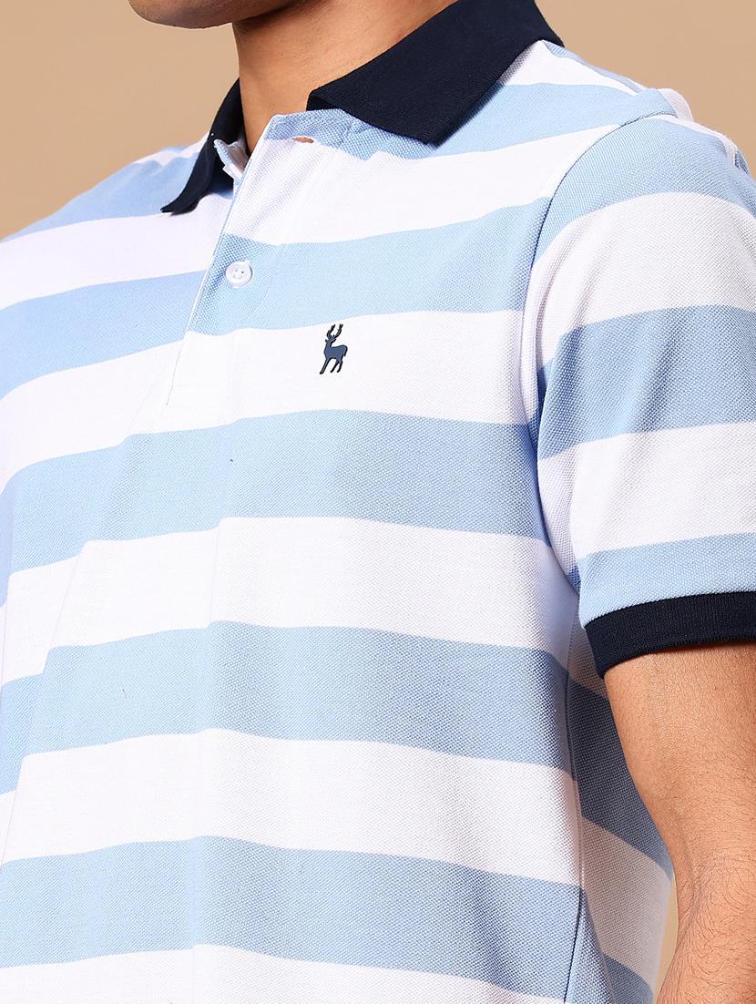 men striped short sleeve regular fit polo t-shirt - 21880821 - Standard Image - 2