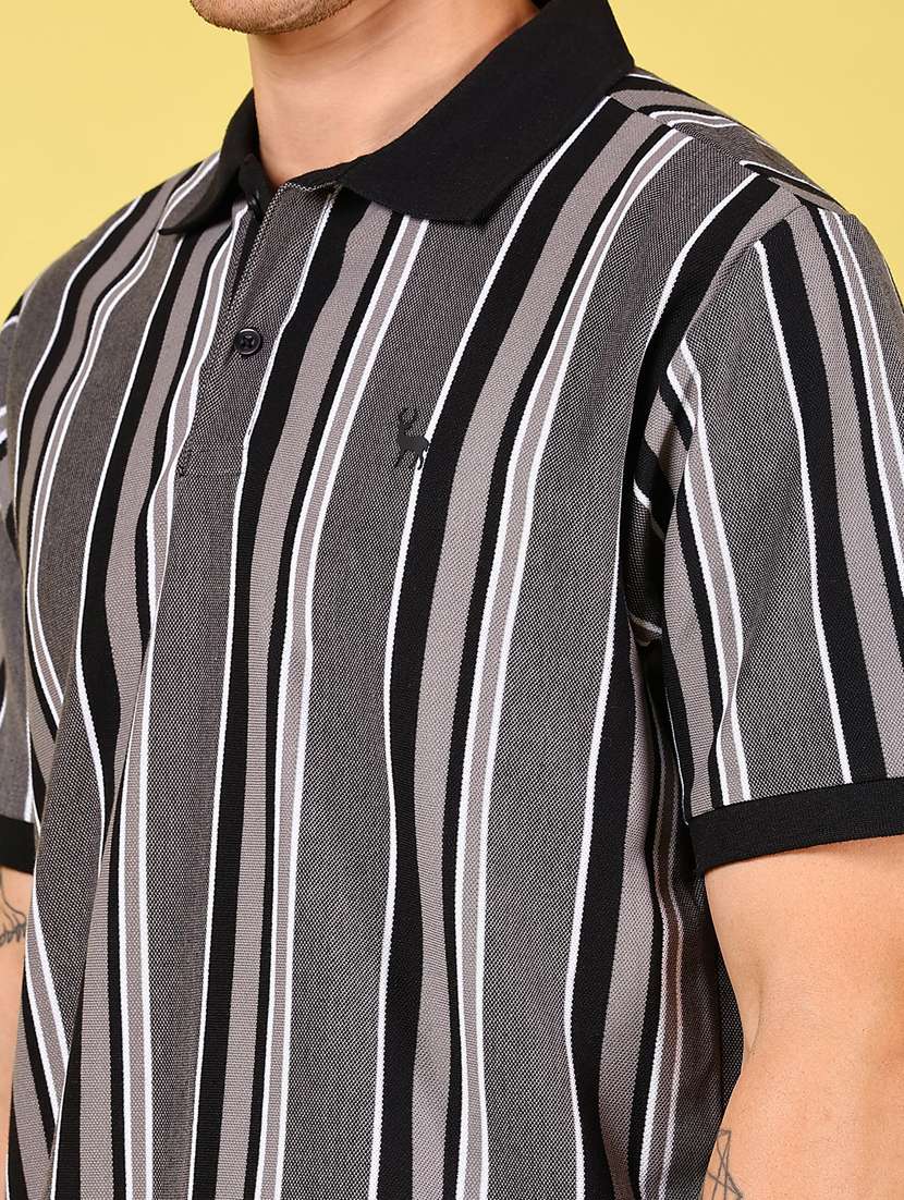 men striped short sleeve regular fit polo t-shirt - 21880822 -  Standard Image - 2
