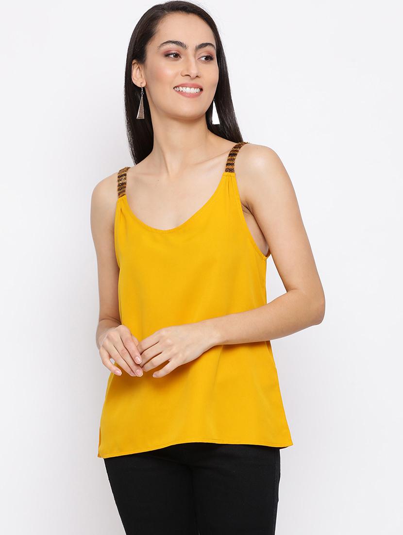 women solid shoulder strap regular top - 21880860 -  Zoom Image - 0