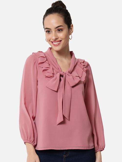 women solid puff sleeves regular top - 21880865 -  Standard Image - 0