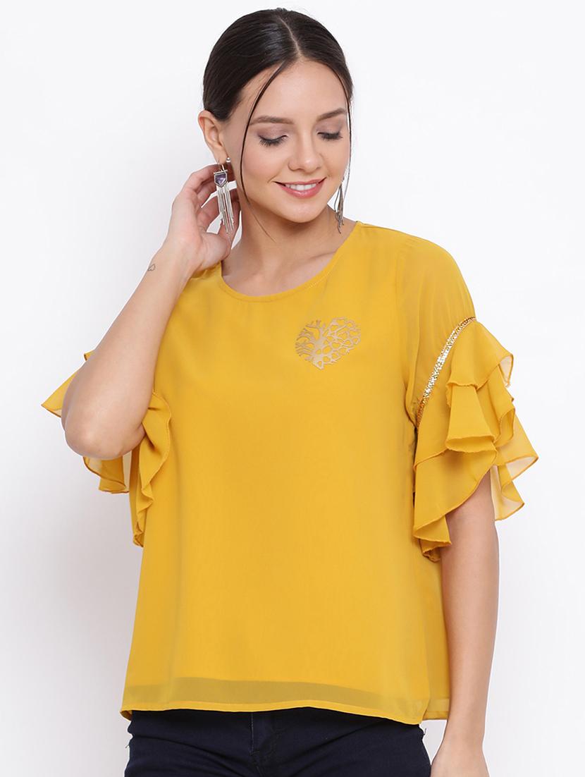 women solid short sleeves regular top - 21880886 - Zoom Image - 0