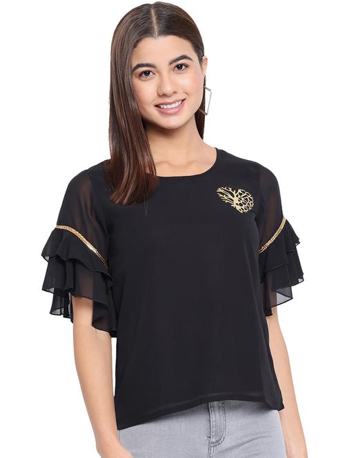 women solid short sleeves regular top - 21880887 -  Standard Image - 0