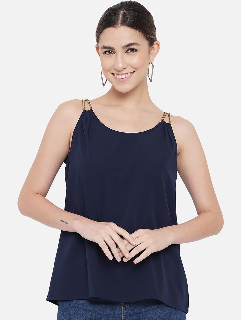 women solid shoulder strap regular top - 21880893 - Zoom Image - 0
