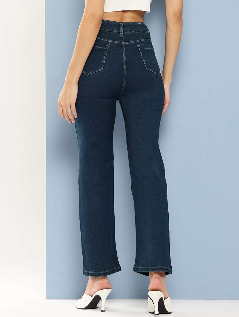 women solid high rise bootcut jean - 21881000 -  Standard Image - 2