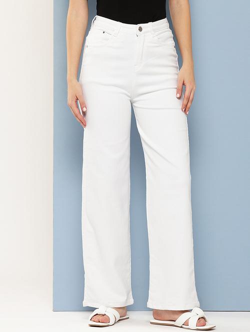women solid high rise wide leg jean - 21881006 -  Standard Image - 0