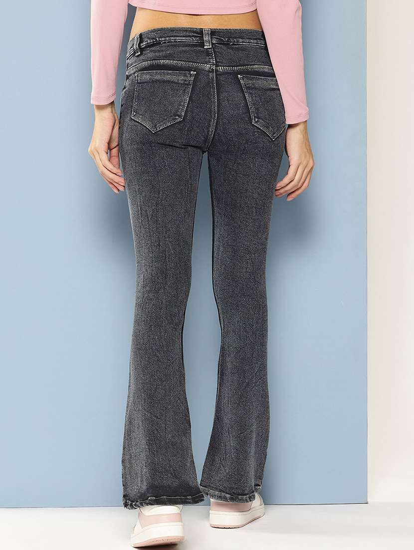 women solid low rise bootcut jean - 21881009 -  Standard Image - 2