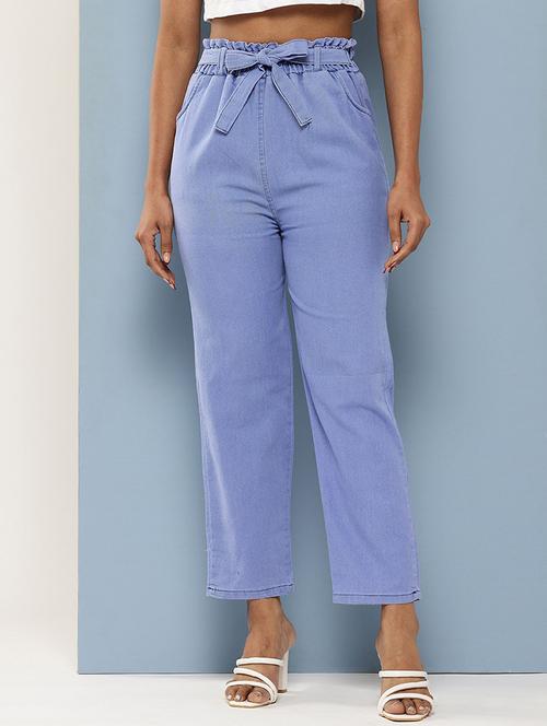 women solid high rise straight fit jean - 21881016 - Standard Image - 0