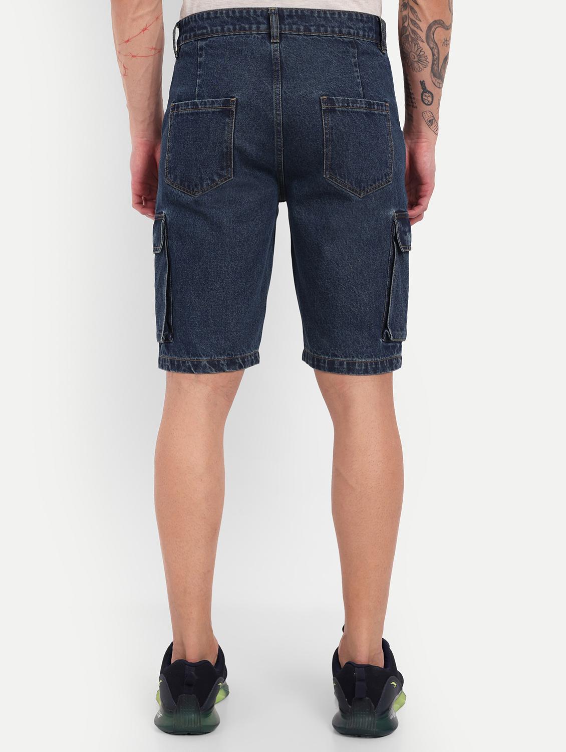 men solid mid rise regular fit cargo short - 21881118 - Standard Image - 2