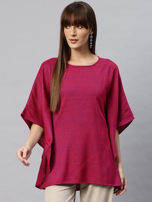 women solid round neck kaftan top - 21881209 - Standard Image - 0