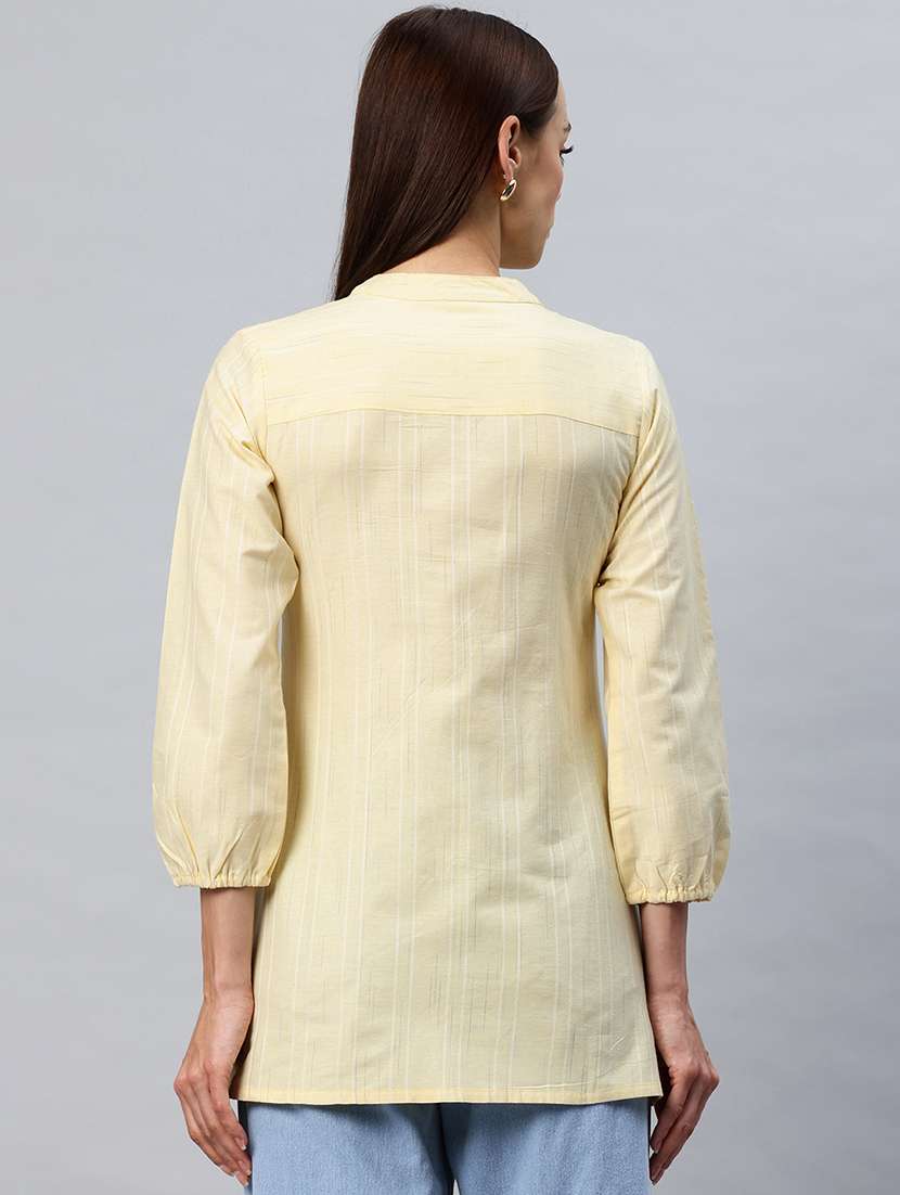 women self designed mandarin neck flared kurti - 21881215 - Standard Image - 2